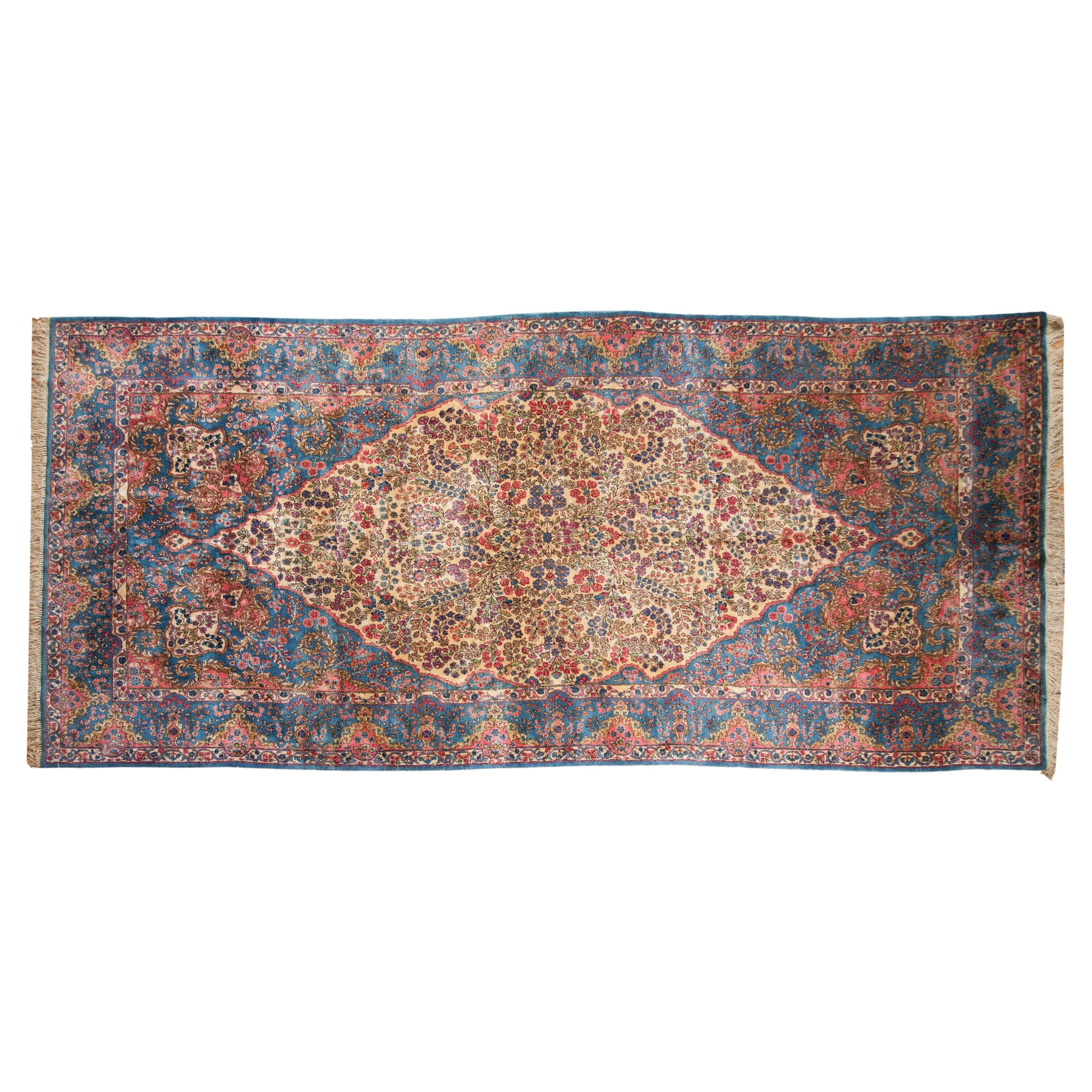 Vintage Fine Kerman Teppich Läufer im Angebot
