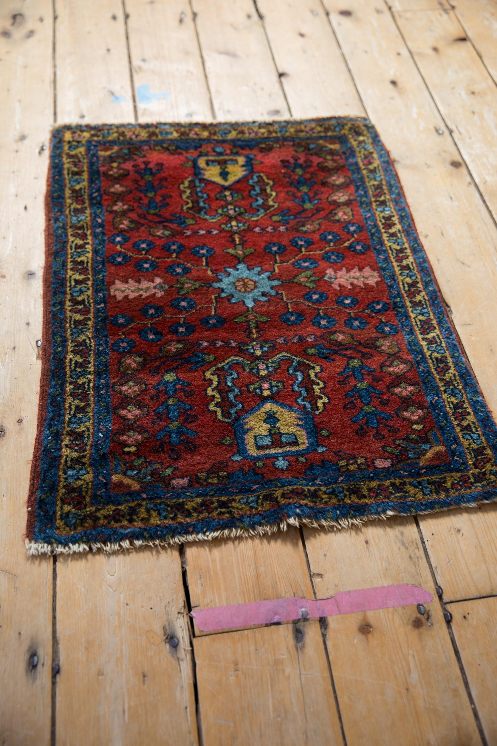 Persian Vintage Fine Lilihan Square Rug Mat For Sale