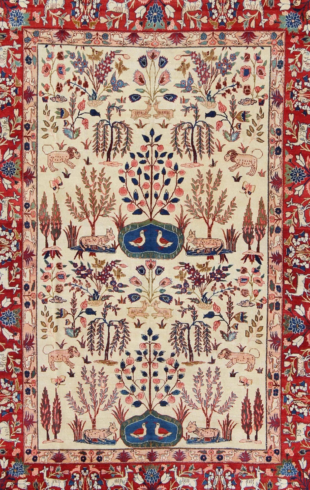 isfahan rug light blue/ivory