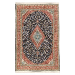 Feiner persischer Kashan-Teppich in bergre, um 1940, 13''2 x 19''8