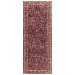 Tapis de galerie persan Sarouk vintage raffiné datant d'environ 1920, 23'5 x 55,9 cm