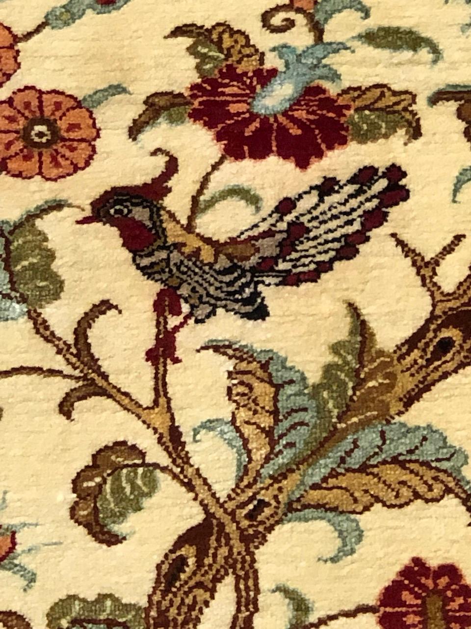 Islamic Vintage Fine Persian Silk Rug For Sale