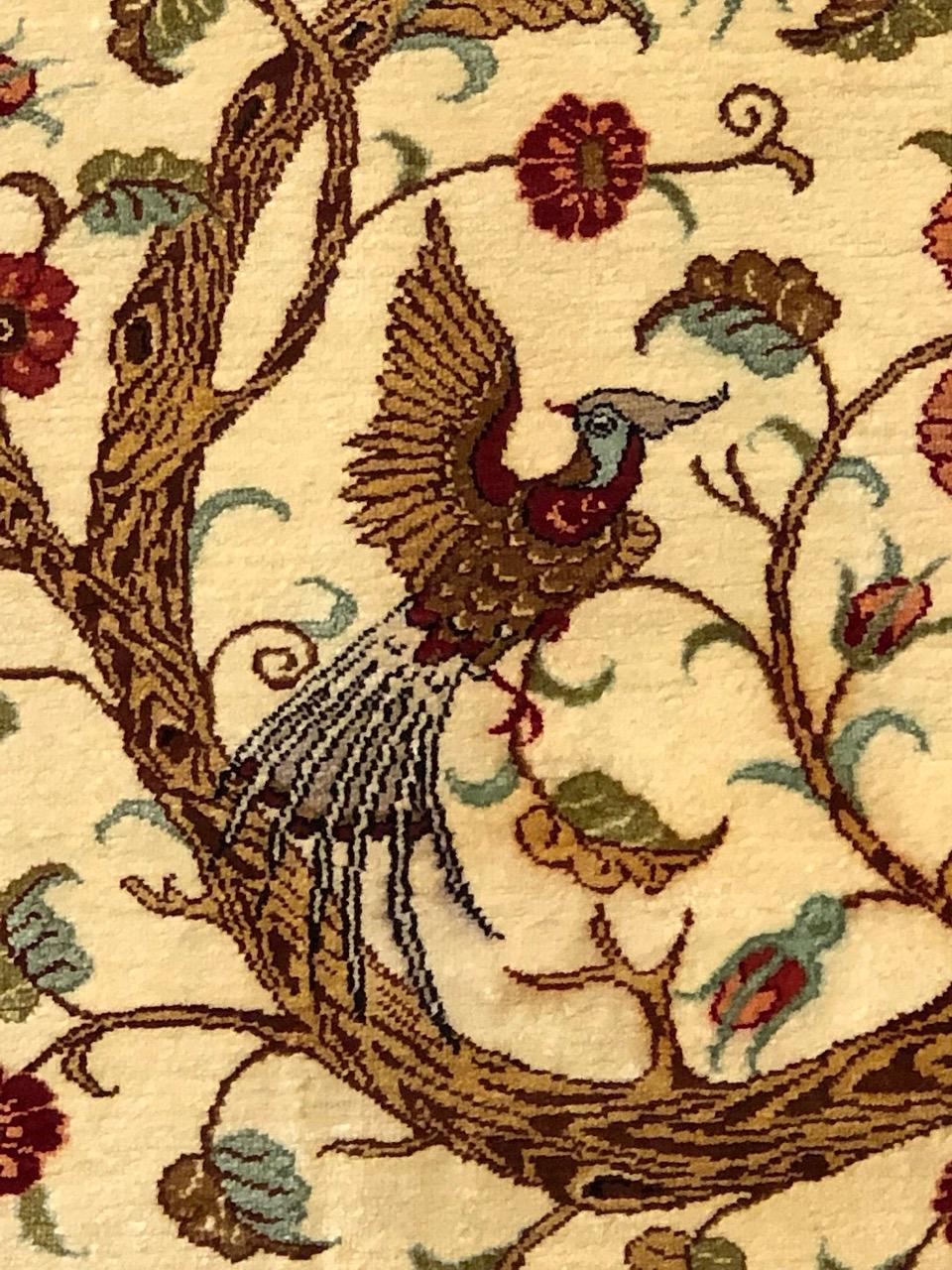 Vintage Fine Persian Silk Rug In Good Condition For Sale In Santa Barbara, CA