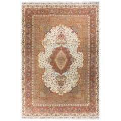 Retro Oversize Fine Persian Tabriz Rug, 12'9 x 20'