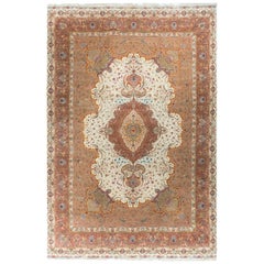 Tapis persan vintage surdimensionné de Tabriz, 12'9 x 20'