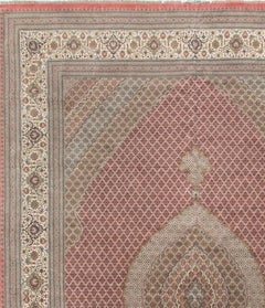 Vintage Fine Persian Tabriz Wool and Silk Rug, 12'9" x 19'4".