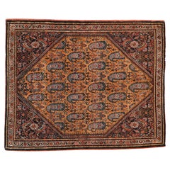 Vintage Fine Sarouk Square Rug Mat