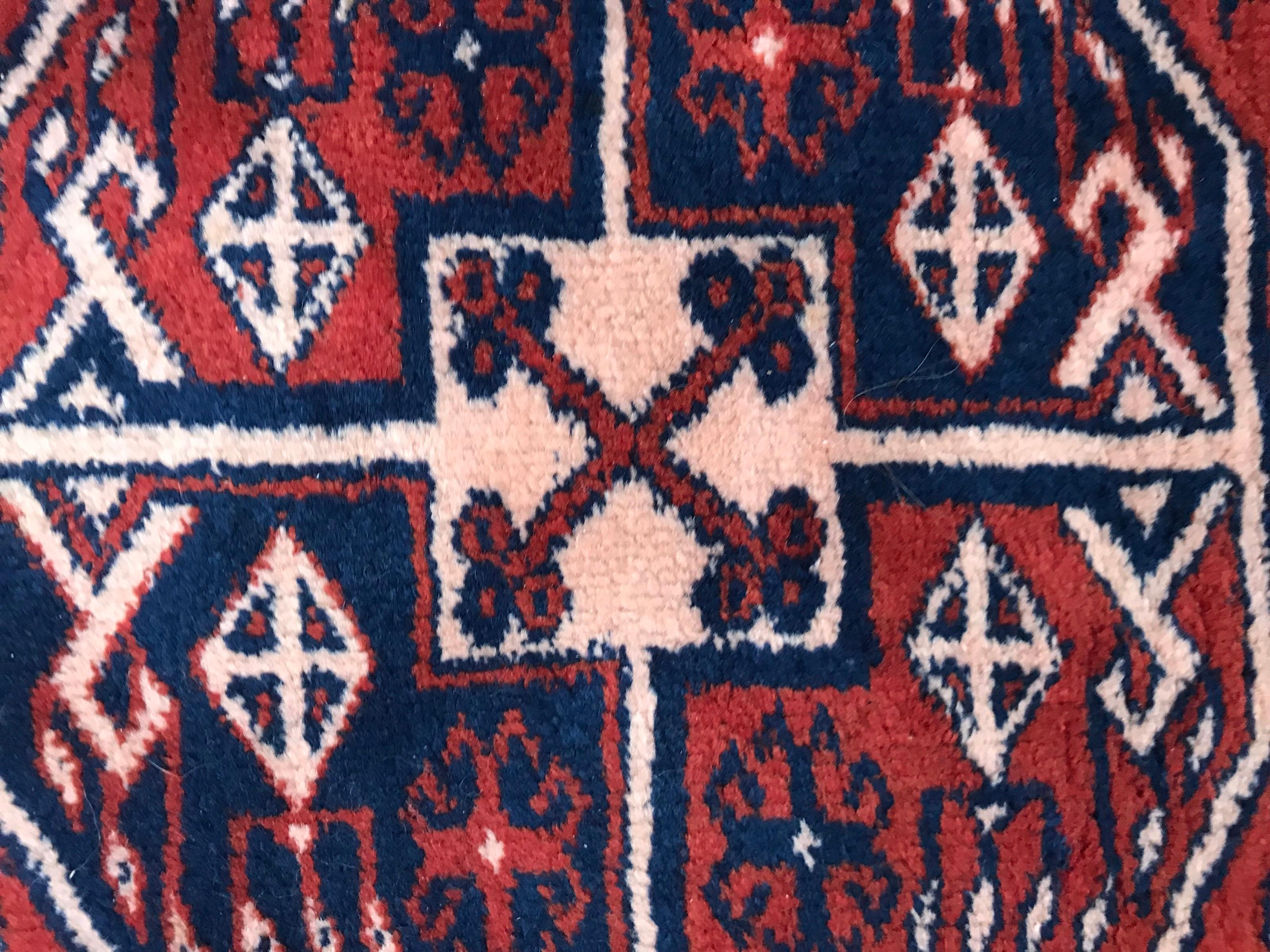 Vintage Fine Turkmen Afghan Boukhara Design Rug For Sale 5