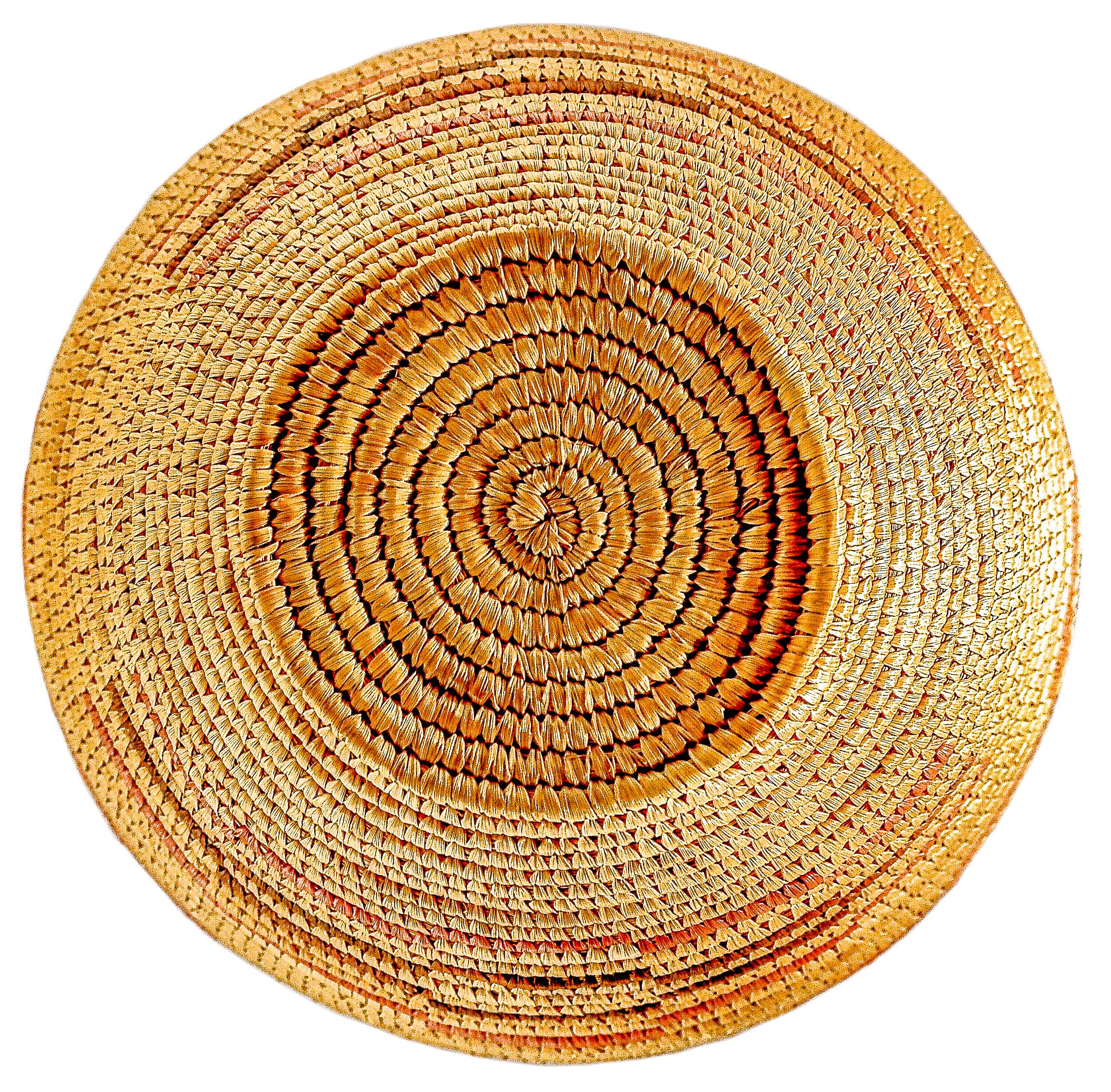 American Vintage Finely Coiled Alaska Eskimo Lidded Grass Basket, Hopper Bay
