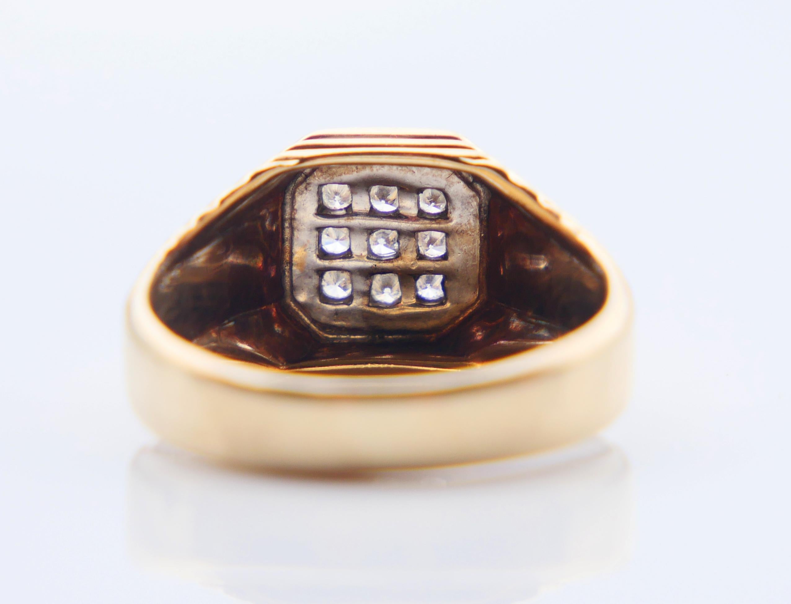 Anillo Unisex Acabado Vintage Diamantes macizo Oro 14K ØUS 6.25 /4.4gr 7