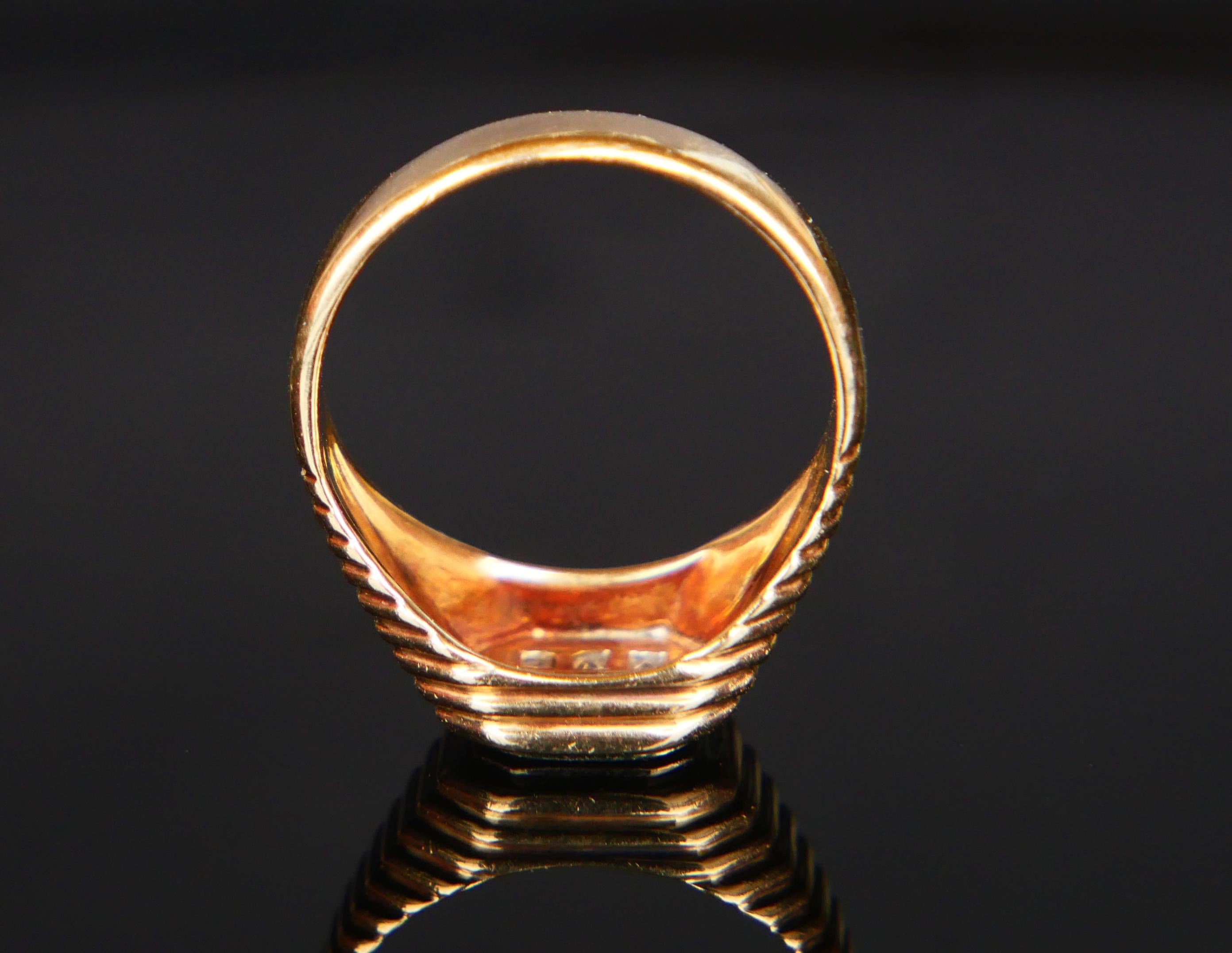 Anillo Unisex Acabado Vintage Diamantes macizo Oro 14K ØUS 6.25 /4.4gr 1