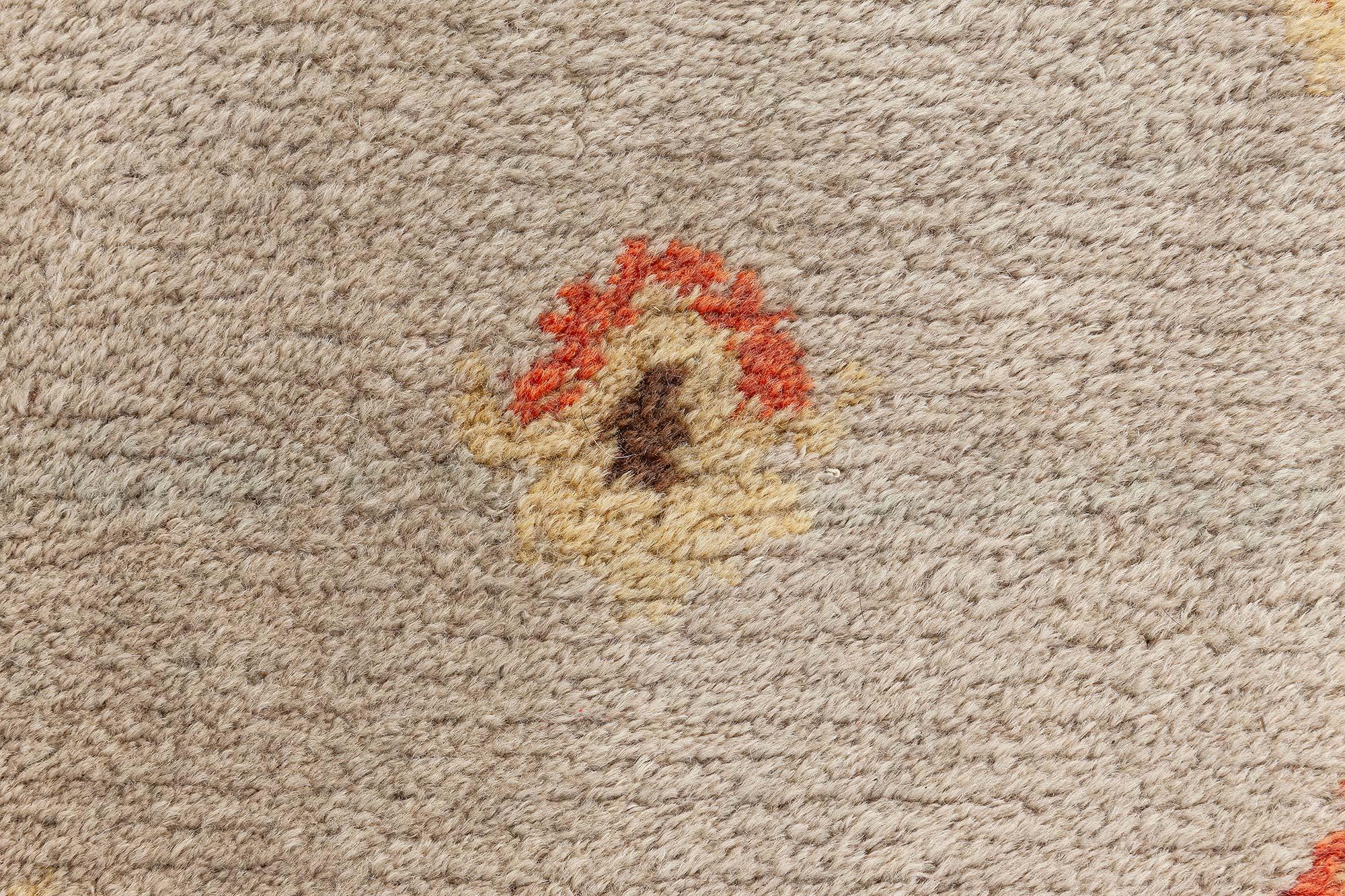 Vintage Finnish Hand-Knotted Wool Pile Rug
Size: 7'4