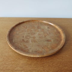 Vintage Finnish Hand Produced Juniper Wooden Block Tray Plate, Finland