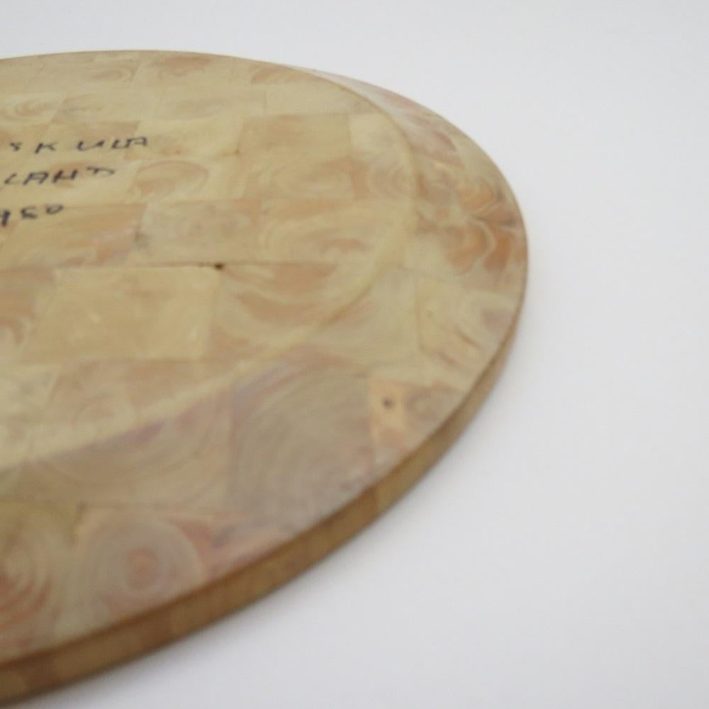 Vintage Finnish Hand Produced Juniper Wooden Block Tray Plate, Finland 2