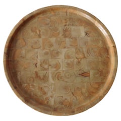Vintage Finnish Hand Produced Juniper Wooden Block Tray Plate, Finland