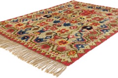 Vintage Finnish Porin Tienoot Ryijy Rug