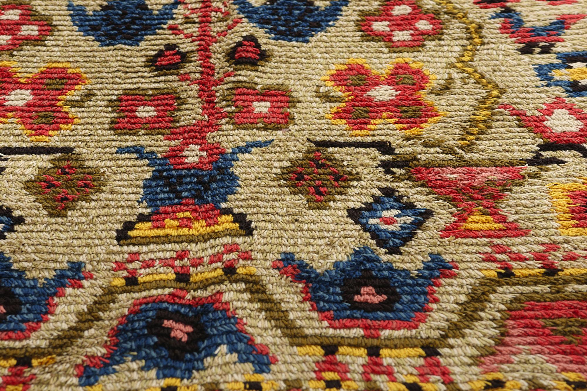 20th Century Vintage Finnish Porin Tienoot Ryijy Rug For Sale