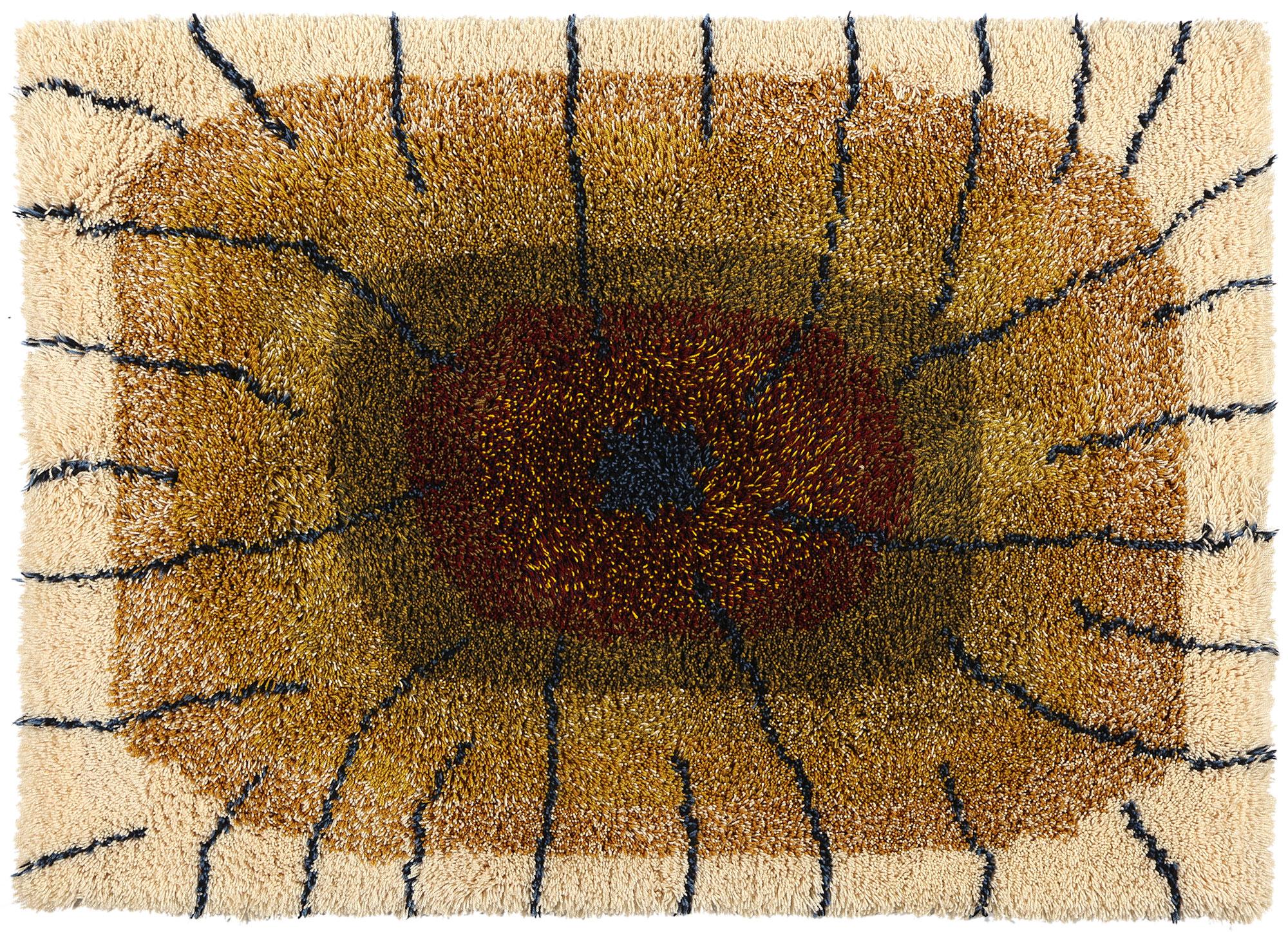 Vintage Finnish Pyörylät Ryijy Rug by Laila Seppä For Sale 1