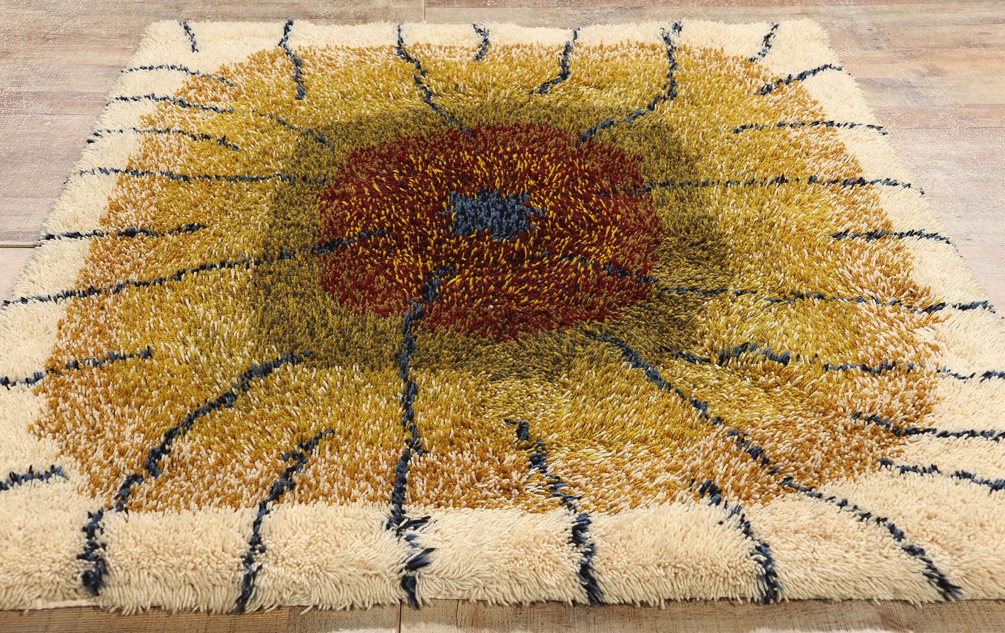 20th Century Vintage Finnish Pyörylät Ryijy Rug by Laila Seppä For Sale