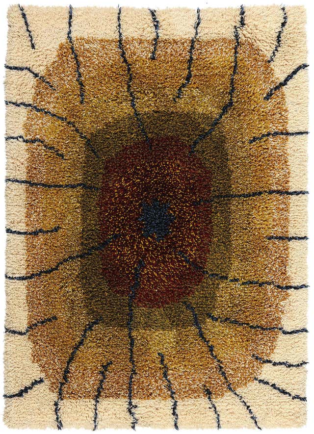 Vintage Finnish Porin Tienoot Ryijy Rug For Sale at 1stDibs