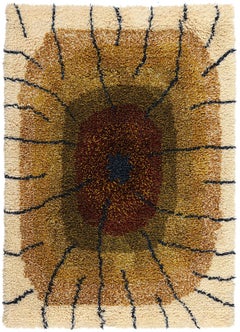 Vintage Finnish Pyörylät Ryijy Rug by Laila Seppä