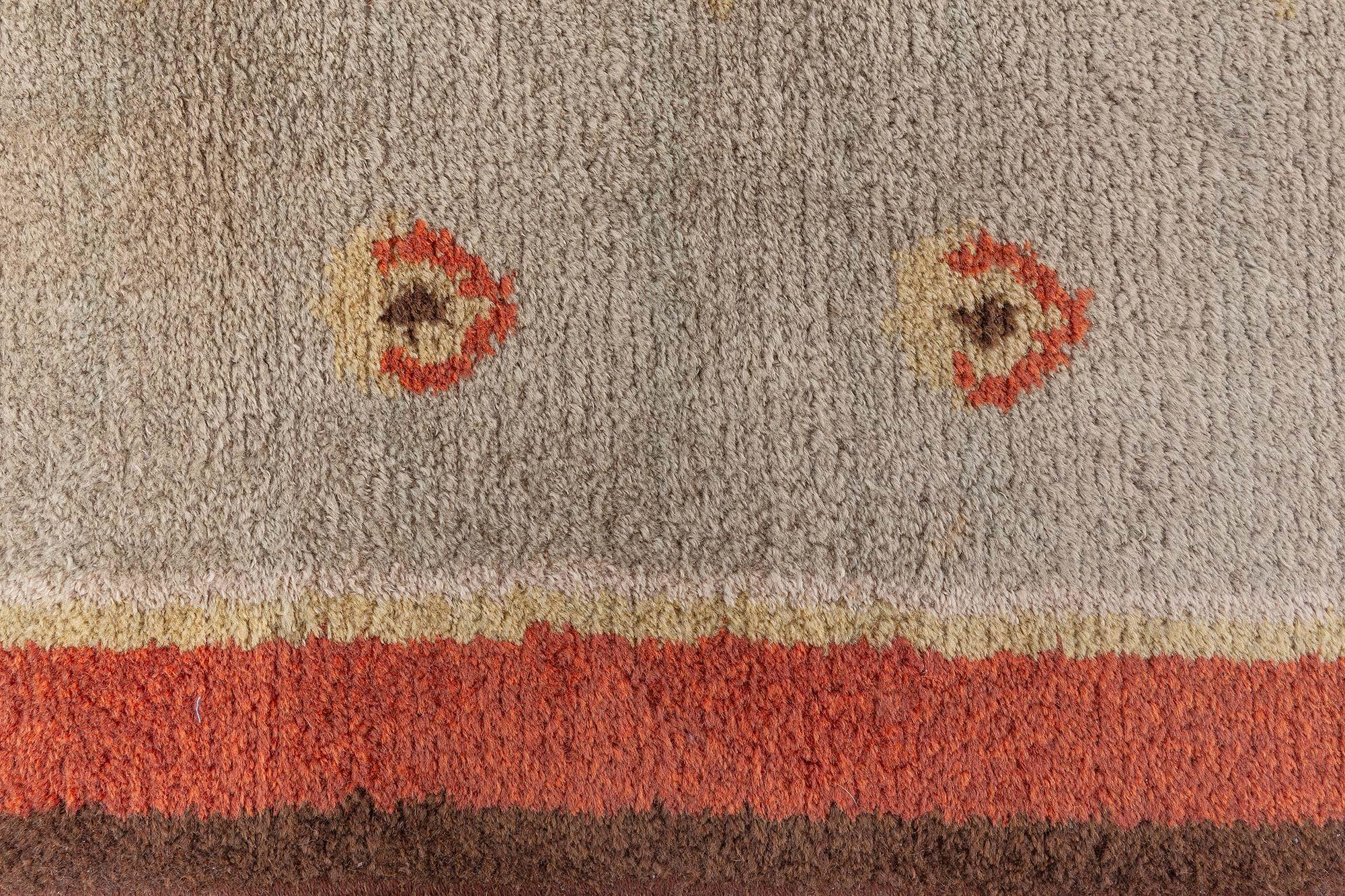 Vintage Finnish Hand-Knotted Wool Pile Rug
Size: 7'4