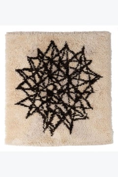 Vintage Finnish Rya Shag Rug “Saturnus” by Eyla Myllylä in Beige - Rug & Kilim