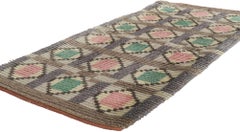 Vintage Finnish Ryijy Rya Rug with Scandinavian Modern Style