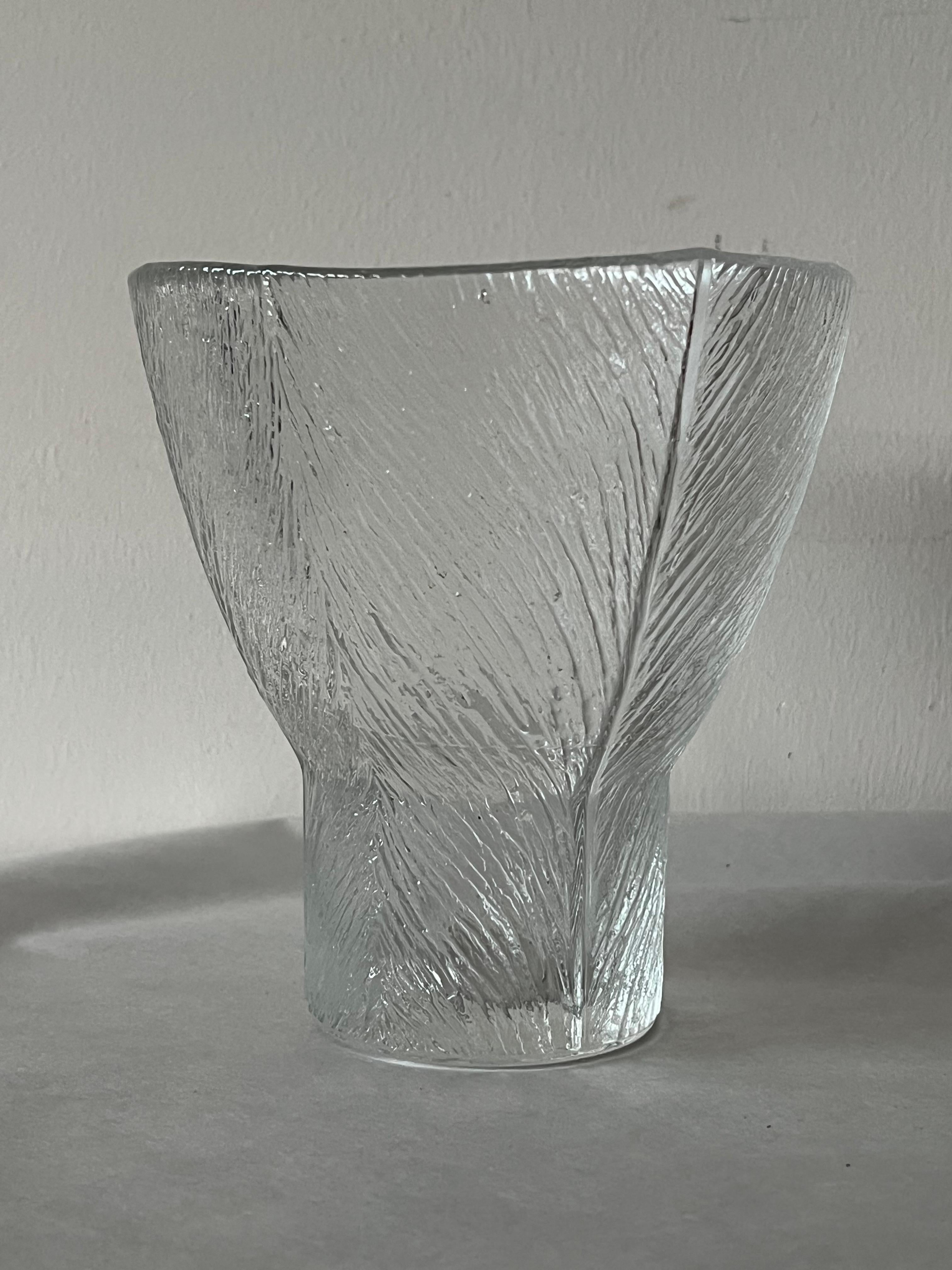 Art Glass Vintage Finnish Tuuli Series Glass By Valto Kokko for Iittala, ca' 1970s Signed For Sale
