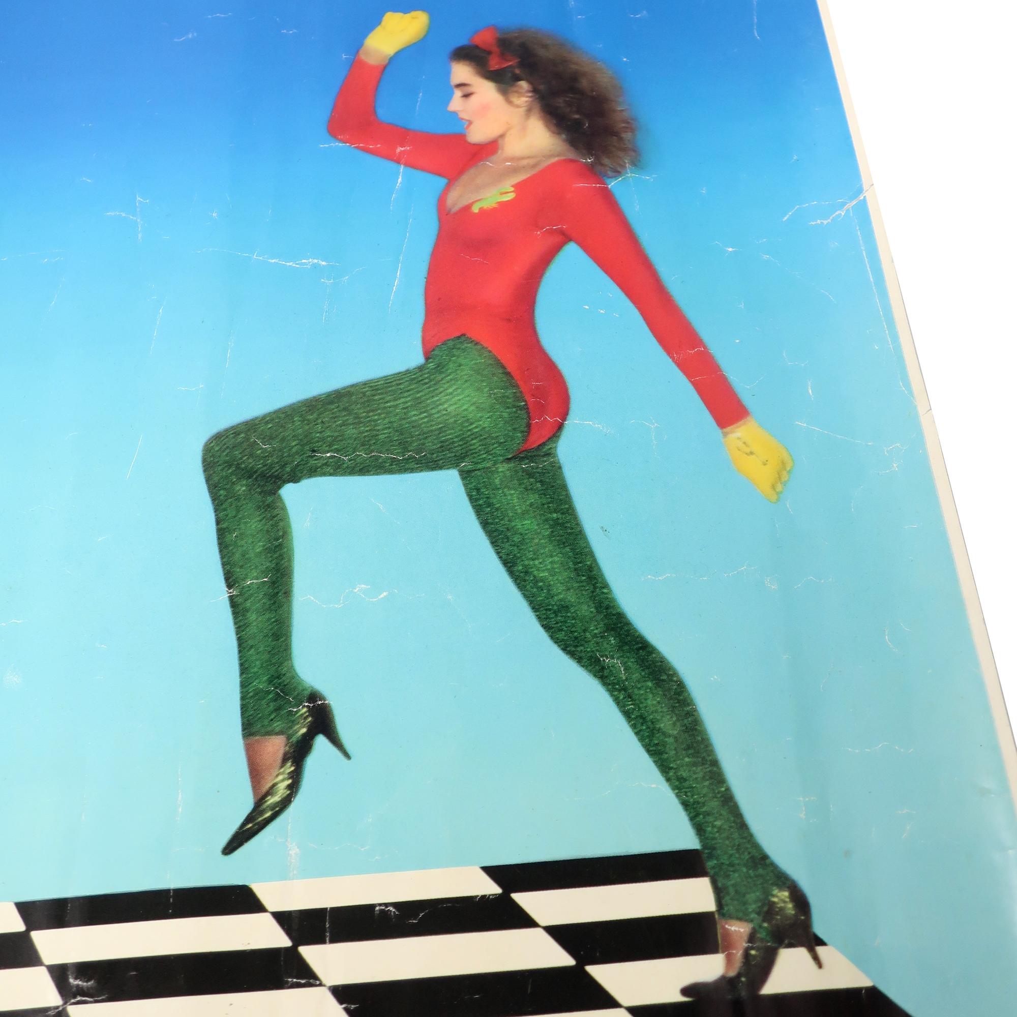 Vintage Fiorucci-Poster, tanzende Damen auf Schachbrett, Vintage (20. Jahrhundert) im Angebot