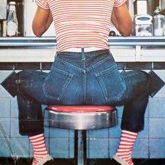 Vintage Fiorucci Striped Shirt Jeans at Diner Poster, '1982'