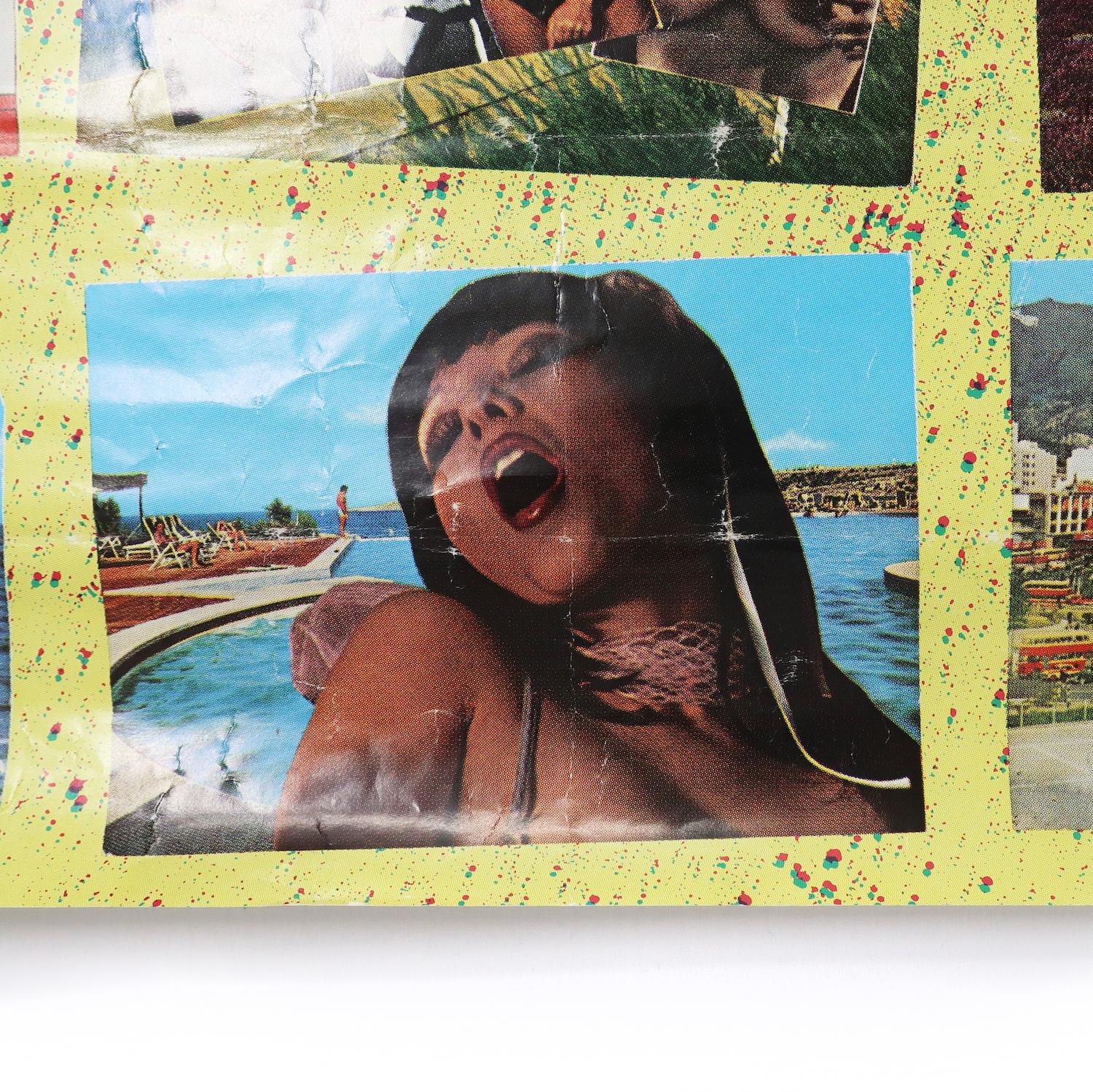 Affiche de voyage vintage Fiorucci Collage de cartes postales 1979 Bon état - En vente à Brooklyn, NY