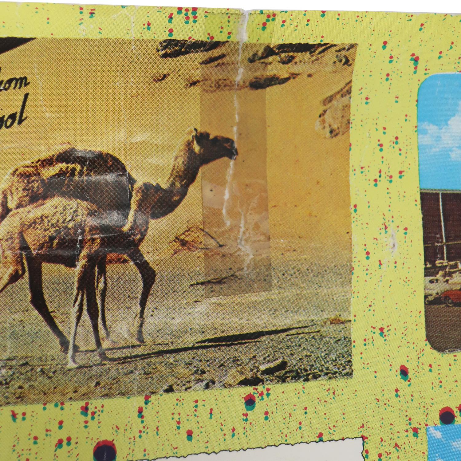 Affiche de voyage vintage Fiorucci Collage de cartes postales 1979 en vente 1