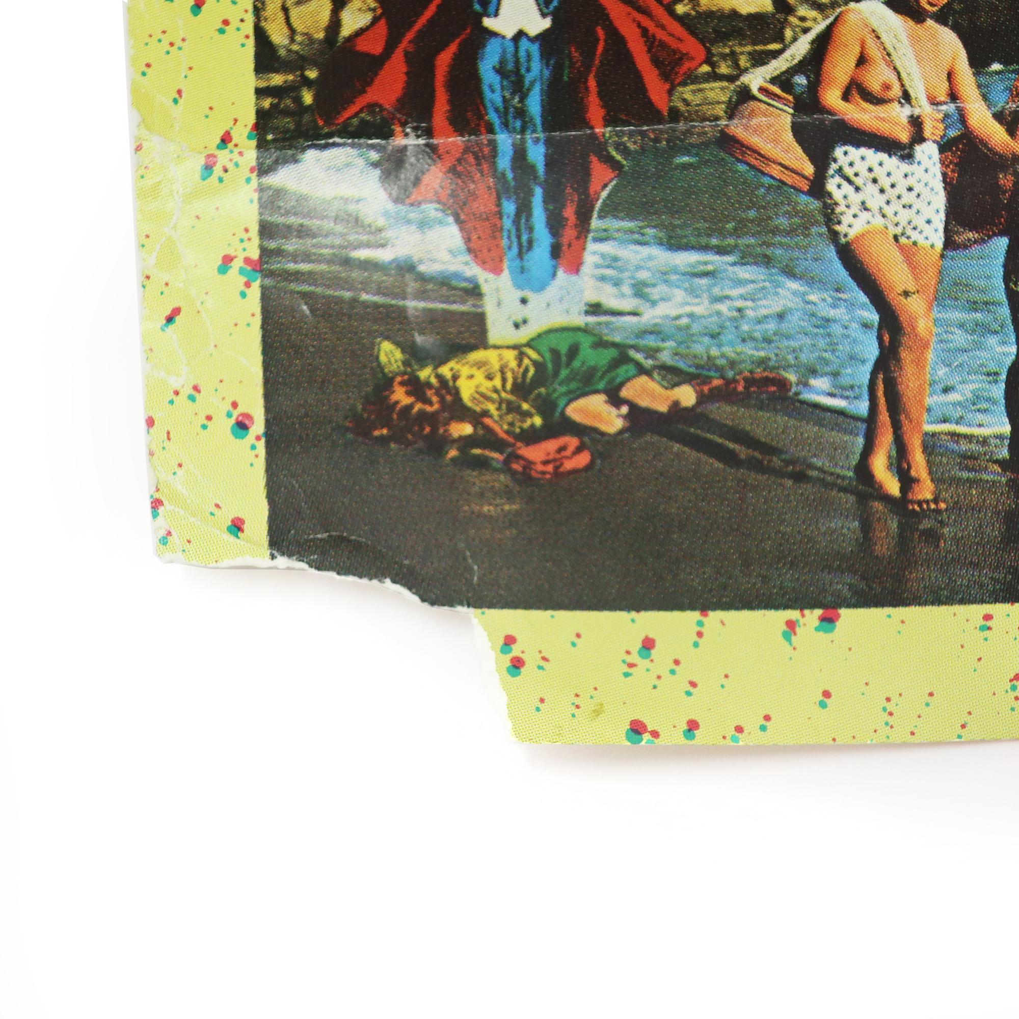 Affiche de voyage vintage Fiorucci Collage de cartes postales 1979 en vente 3