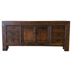 Vintage Fir 6 Drawer Double Door Cabinet c.1920