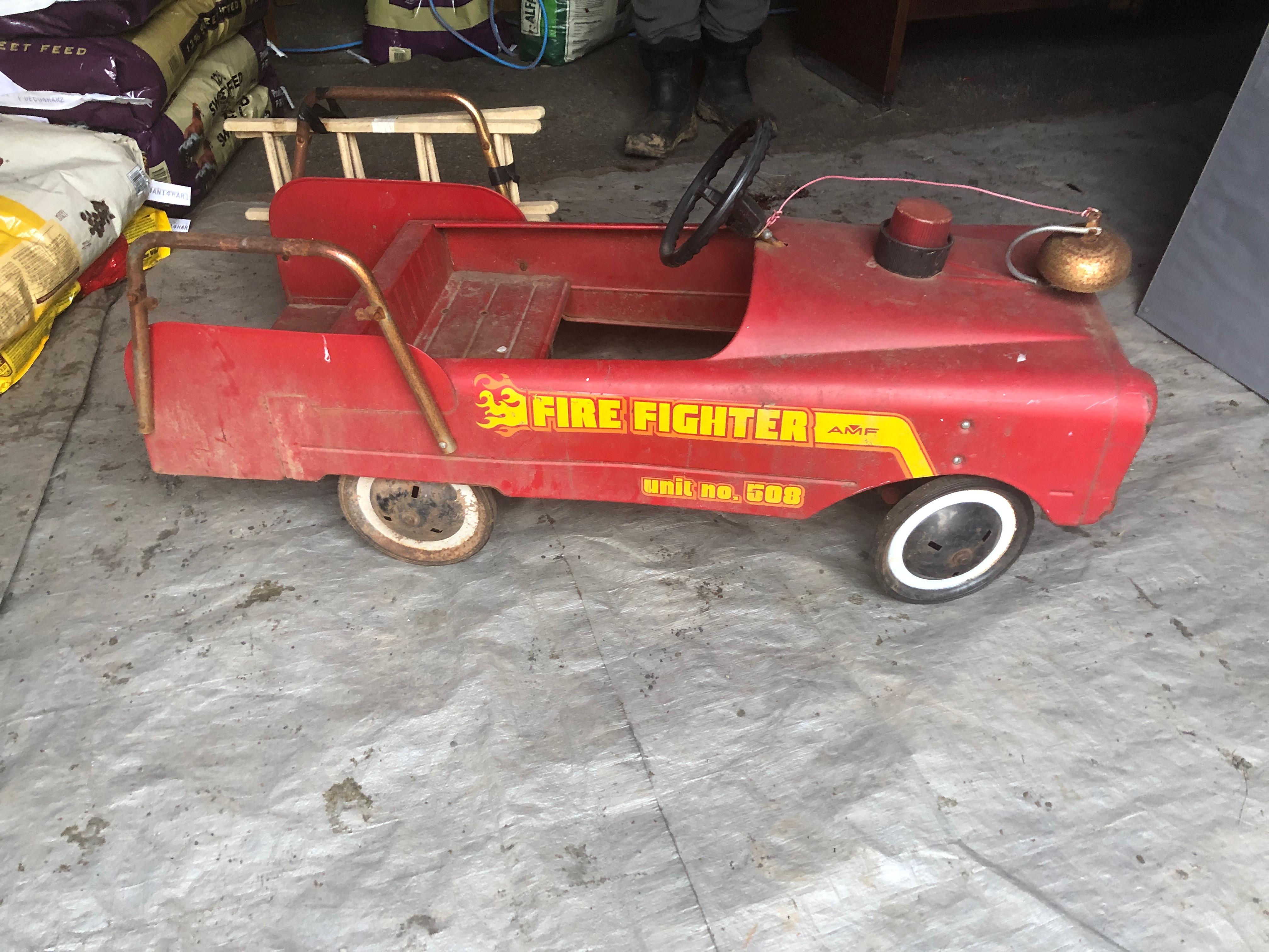vintage pedal fire truck