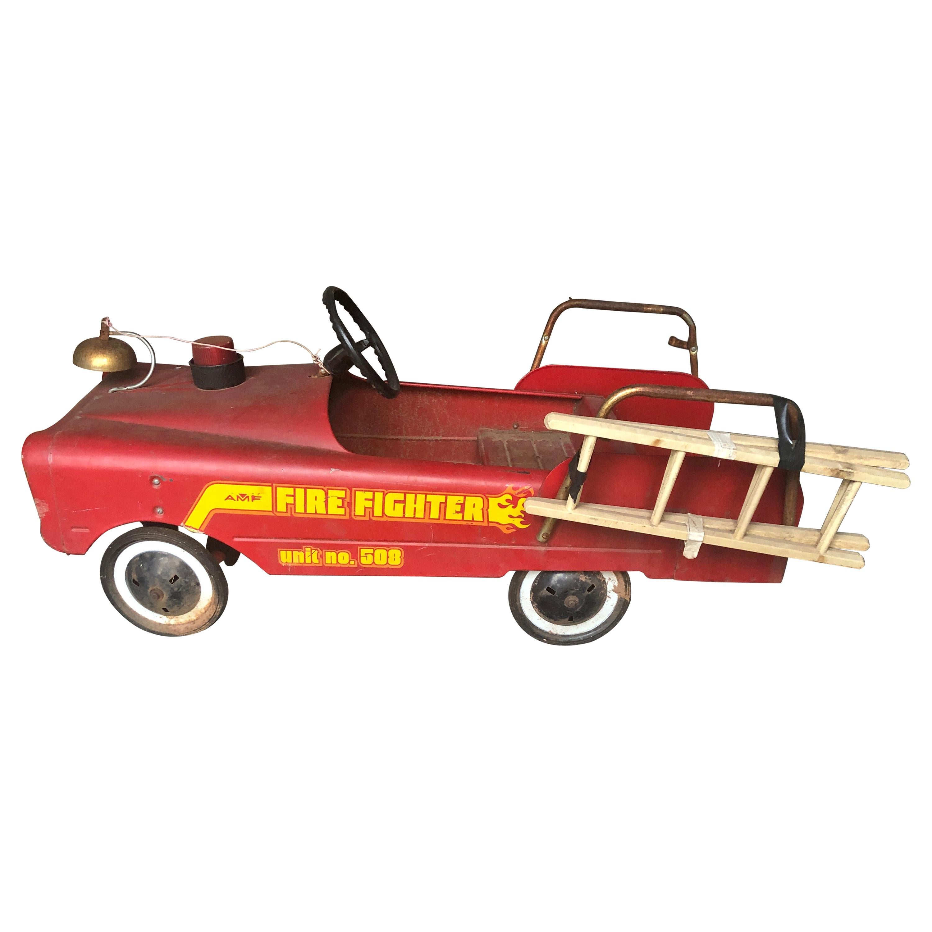 AMF SAD FACE NEW Pedal car wooden ladders set of 2 fire trucks  MURRAY 