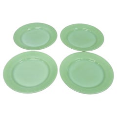 Vintage Fire King Jadeite Green Oven Ware Lunch Dinner Plate, 4 Pc Set