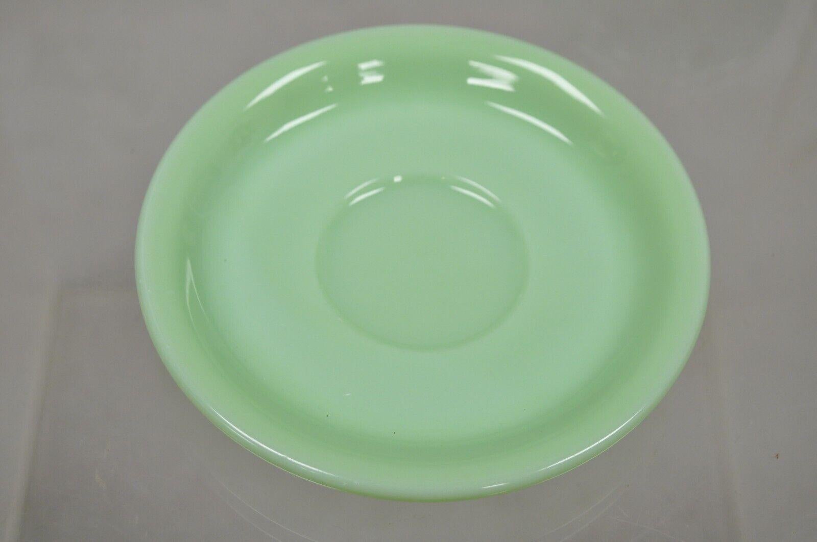 20th Century Vintage Fire King Jadeite Green Oven Ware Coffee Cup and Saucer - Set of 4