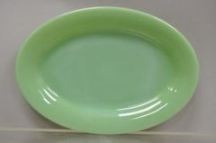 Vintage Fire King Oven Ware Jadeite Green Oval Sandwich Serving Plate
