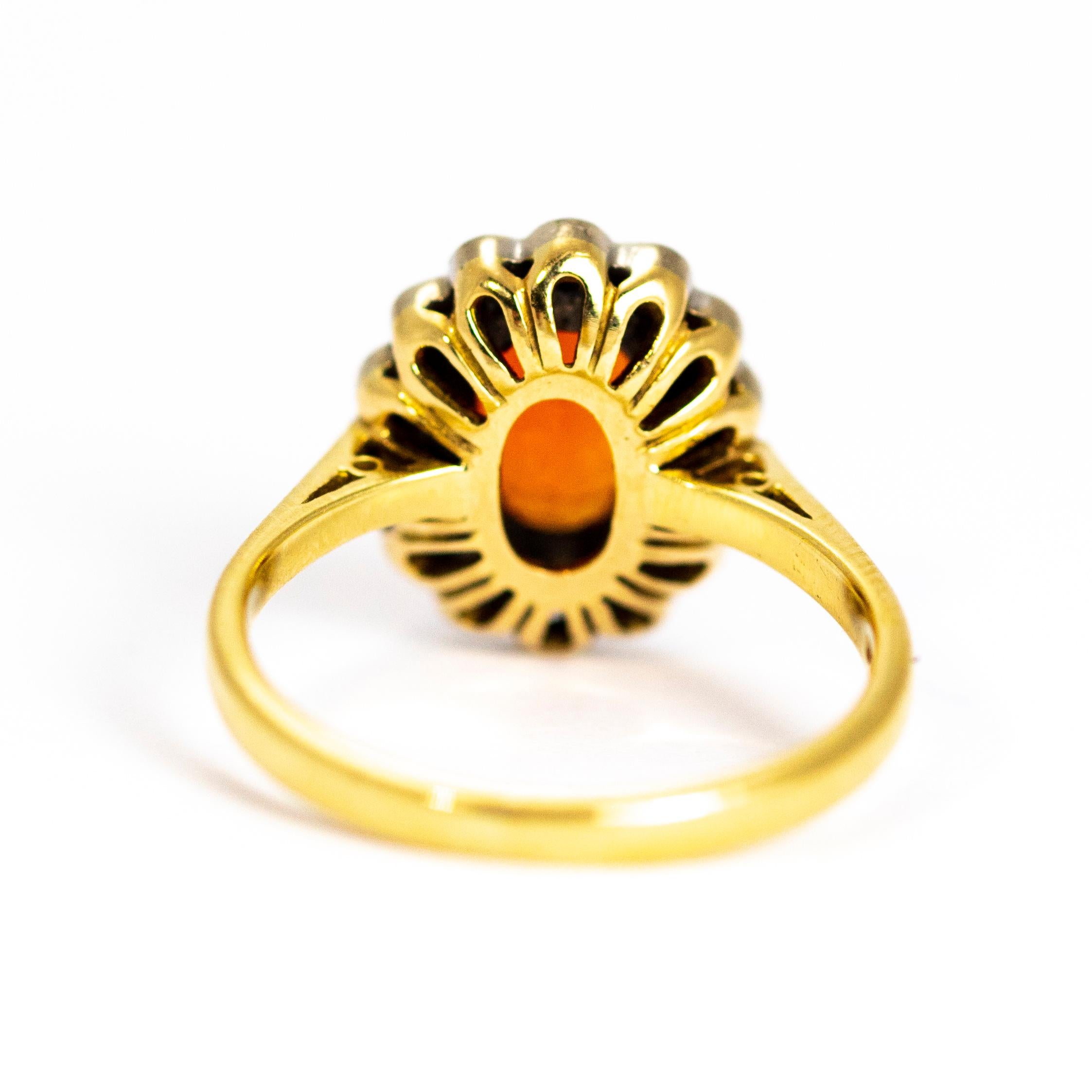 antique fire opal ring