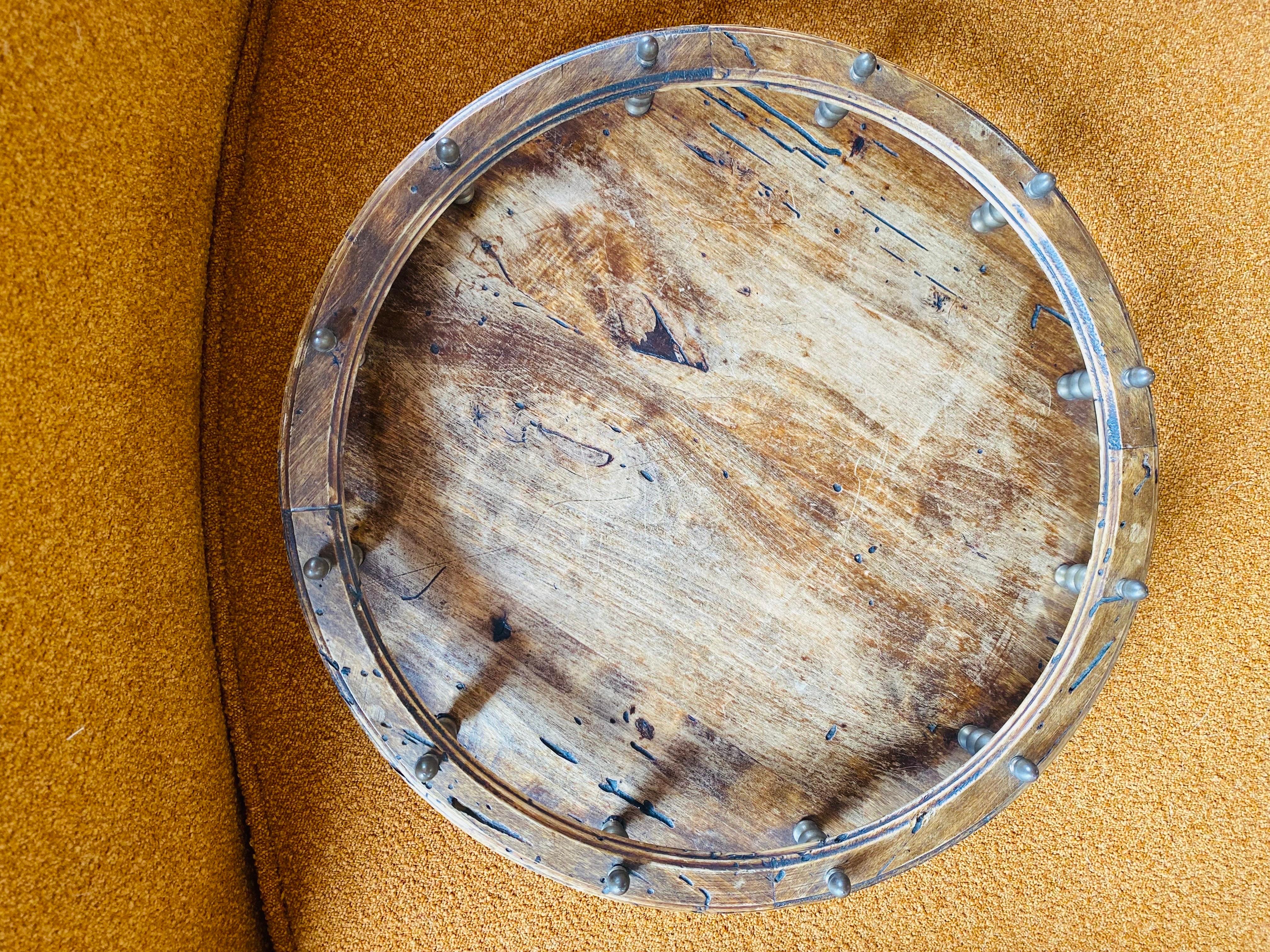 Baroque Vintage Firenze Italian Large Wood Serving Tray For Sale