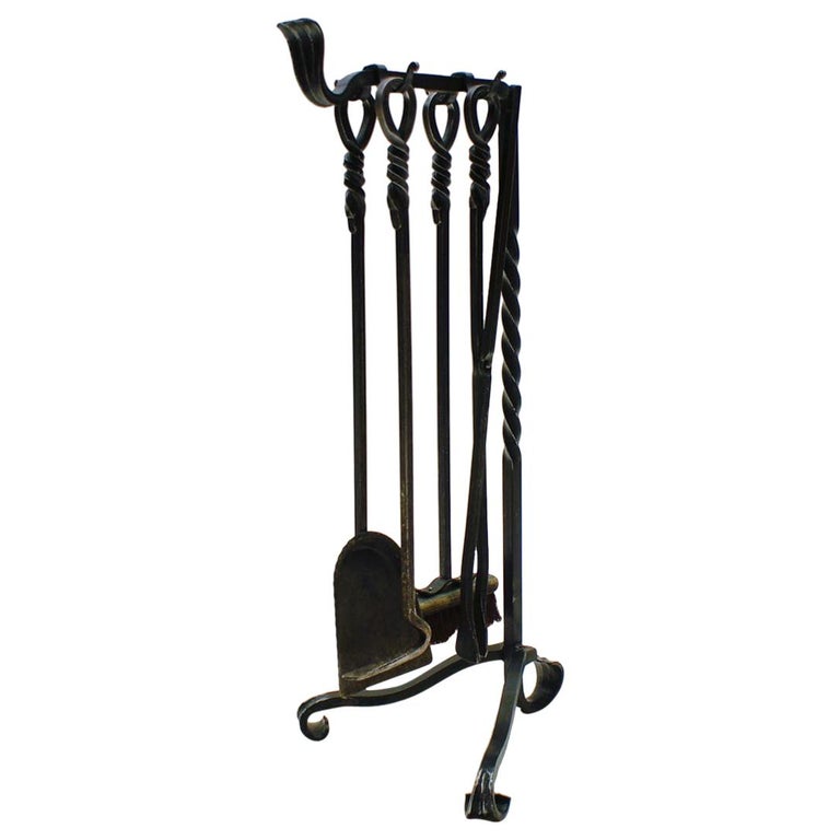 Vintage Fireplace Tool Set in Cast Iron, 1970s at 1stDibs