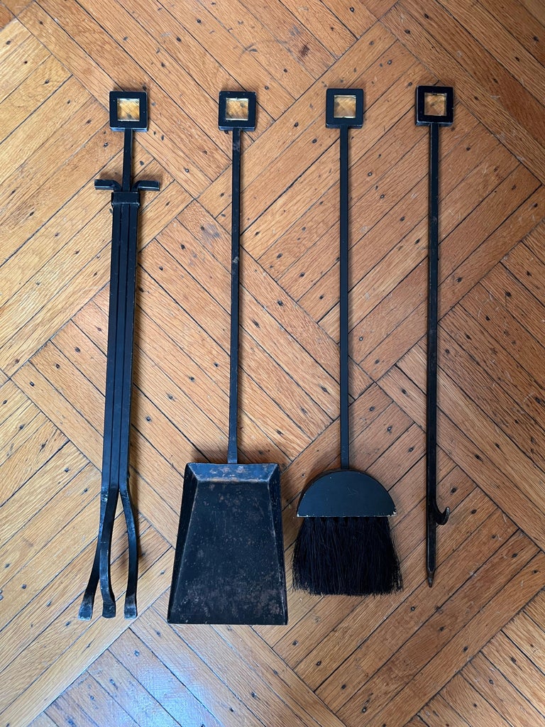 Vintage Fireplace Tool Set in the Style of Erik Höglund For Sale at 1stDibs