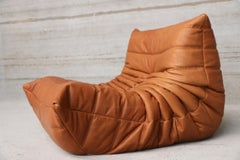 CERTIFIED Ligne Roset TOGO Fireside in natural Cognac Leather, DIAMOND QUALITY