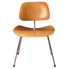 Vintage First Generation Eames DCM Moulded Plywood Metal Chair for Herman Miller 
