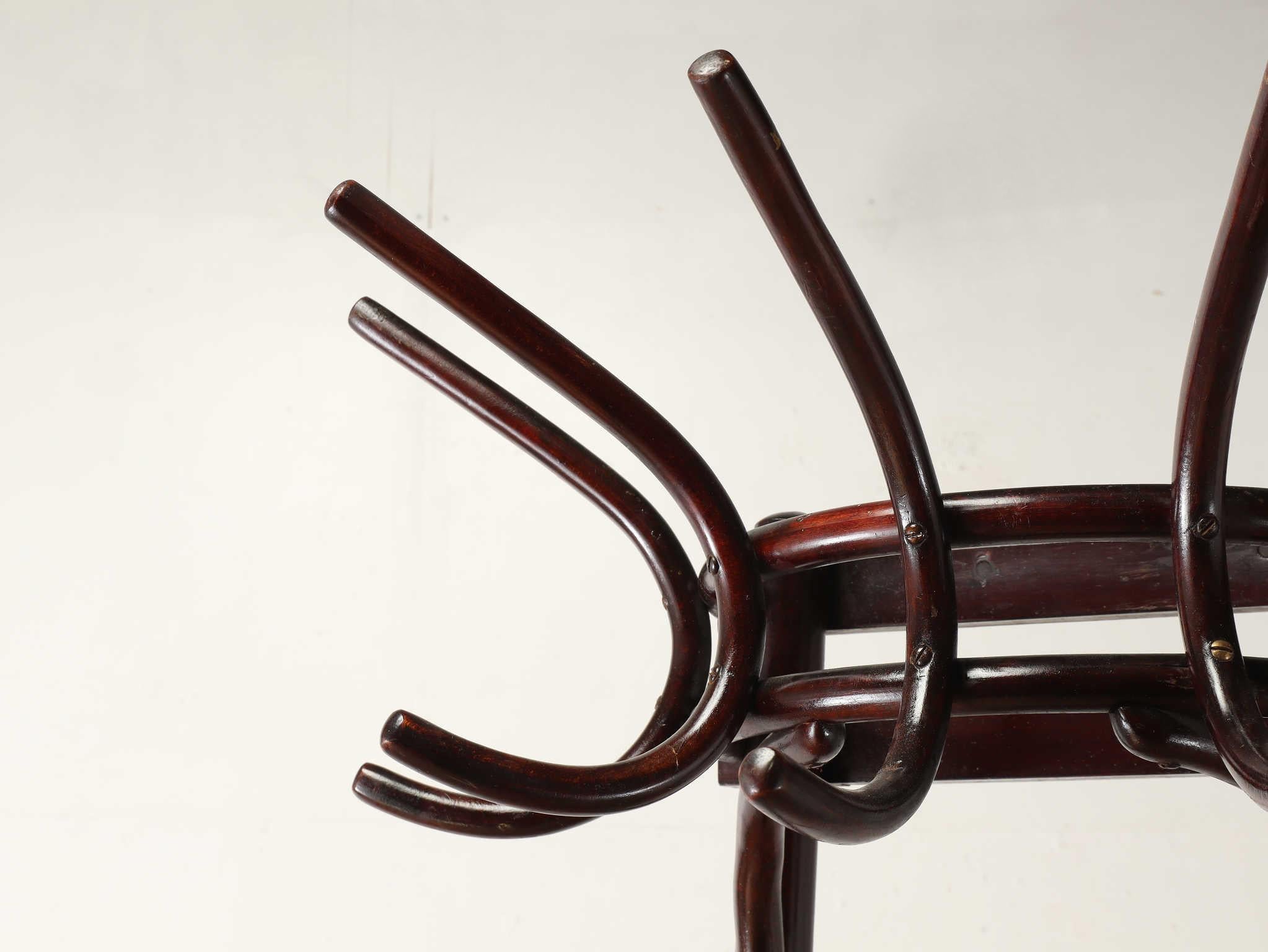 Czech Vintage Fischel Bentwood Half Hat Stand For Sale