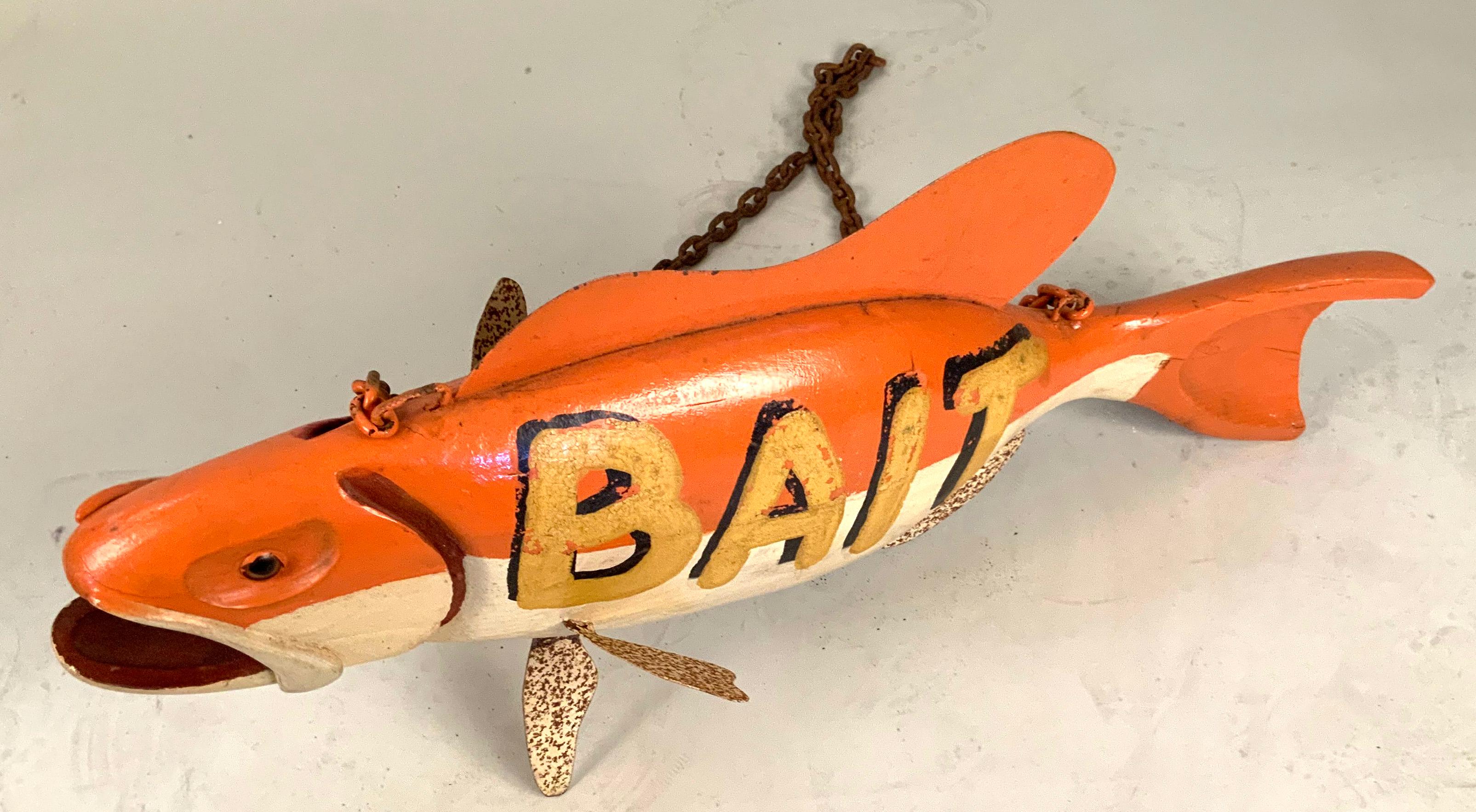 American Vintage Fish Bait Trade Sign