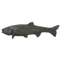 vintage FISH figurine fish figure decoration blackened brass
