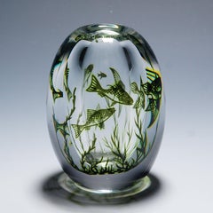 Vintage Fish Graal Vase by Edward Hald for Orrefors, Sweden 1963